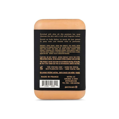 Mistral Golden Tobacco Luxury Bar Soap for Men | Men’s Natural Soap Bar | Paraben, Phthalates Free | Moisturizing & Triple-Milled Natural Soap for Men - Made in France | Large, 8.8 oz
