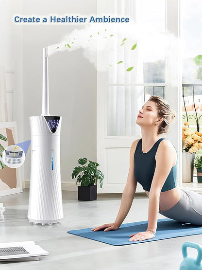 17L/4.5Gal Humidifier Large Room, Smart Quiet Ultrasonic Cool Mist Humidifiers for Bedroom, Covers 2000ft², 56H Runtime, 24H Timer, 3 Mist Modes Humidifiers for Home, Office, Plants, White