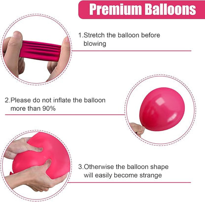 Hot Pink and Teal Blue Balloons, 12 Inches 50 Pcs Rose Red Teal Blue Pastel Pink Turquoise Latex Balloon for Birthday Baby Shower Wedding Anniversary Party Supplies