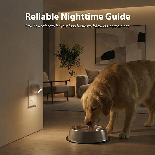Mini LED Night Light Plug-in Smart Sensor Directional Lamp with 360° Rotating Head Auto Dusk to Dawn Lighting Energy Saving Pet Friendly Wall Light