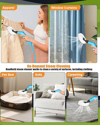 Steam Cleaner for Home & Car, 10s Fast Heat, High Pressure 3-Level Steam Control Steamer for Cleaning w/Large Tank, Portable Handheld Steam Cleaner for Kitchen Grease, Dirt, Tile, Grout, Bed Bugs