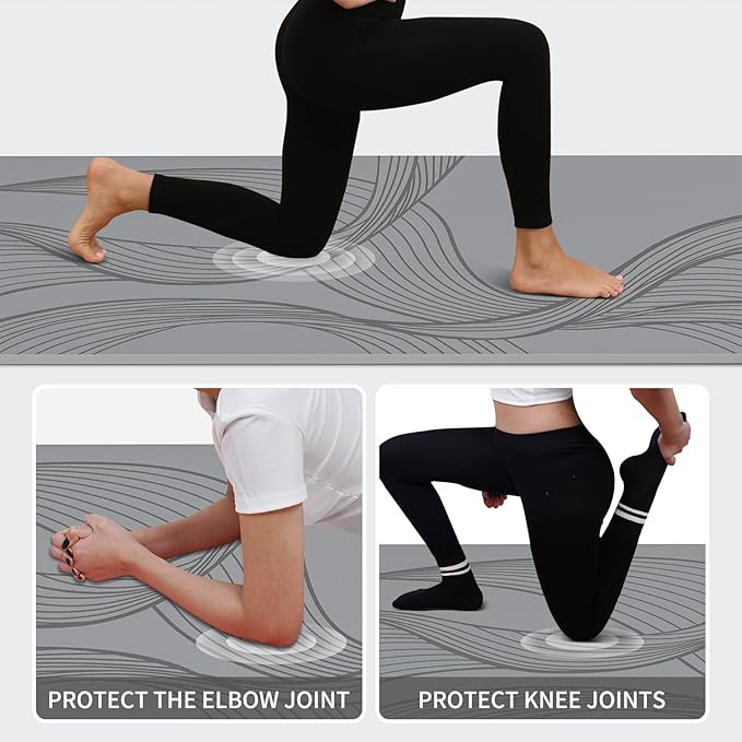 Large Yoga Mat-72’x36’x0.4’ Extra Width ＆ Thick,Comfortable,Non-Slip Exercise Mat-Works Great on All Floor for Stretching,Yoga Studio,Gym or Home Workouts
