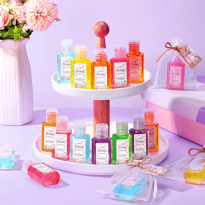 Frienda 24 Sets Butterfly Baby Shower Hand Sanitizer Gift Set Travel Size Hand Sanitizer Gift Bulk Mini a Little Butterfly Is on the Way for Baby Shower Gender Reveal Appreciation Guest Gifts
