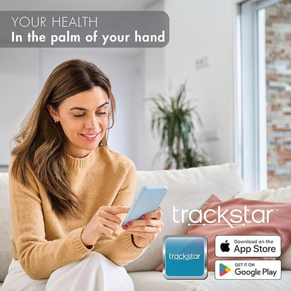 Trackstar Smart Wide-Platform Digital Weight Scale | 550 lb Weight Capacity | Trackstar Monitoring App | Bluetooth iOS & Android Compatible | Measure, Track, and Share Results