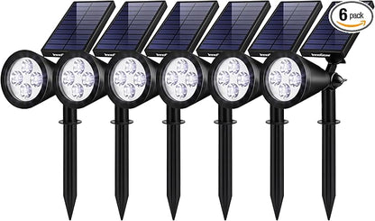 InnoGear Solar Lights Outdoor Lighting Waterproof Landscape Spotlights Uplighting for Outside Flag Garden Trees Yard Pathway Wall Auto On/Off, Pack of 6 (Cool White)