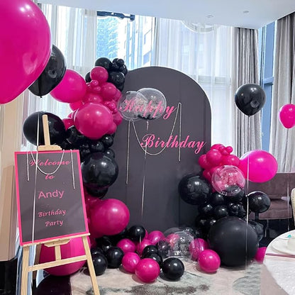 154pcs Hot Pink Balloons Different Sizes 18/12/10/5 Inch Party Balloons arch Kit for Valentine's Day Birthday Baby Shower Wedding Princess Theme Party Decoration