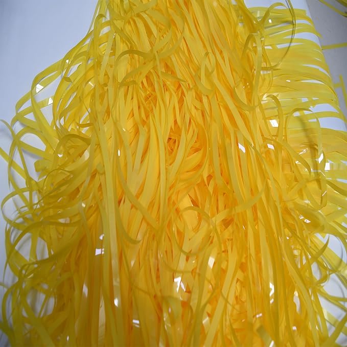 BRAVESHINE Foil Fringe Curtain Backdrop - 2 Pack Yellow Tinsel Photo Booth Backdrop Party Streamers for Easter, Birthdays, Christmas, Lemon, Pineapples Party Decorations