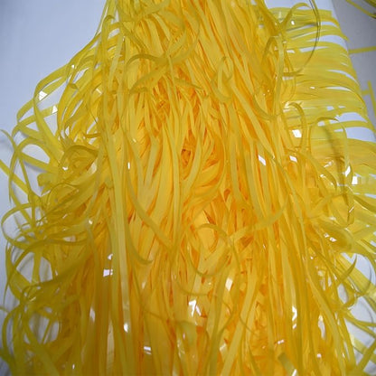 BRAVESHINE Foil Fringe Curtain Backdrop - 2 Pack Yellow Tinsel Photo Booth Backdrop Party Streamers for Easter, Birthdays, Christmas, Lemon, Pineapples Party Decorations