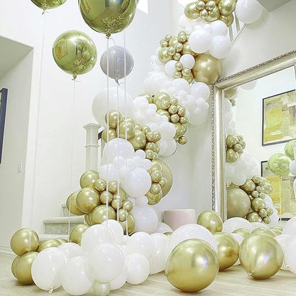 PartyWoo Metallic Gold Balloons 50 pcs 12 Inch Chrome Light Gold Latex Helium Balloons for Graduation Baby Shower Gender Reveal Christmas Wedding New Year Birthday Party Decorations Gold-G128