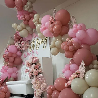 Dusty Pink Balloons 12 Inch, 50 Pcs Vintage Pink Balloon Boho Dusty Rose Latex Balloons Matte Mauve Retro Blush Pink Helium Balloons for Birthday Wedding Baby Bridal Shower Party Decorations