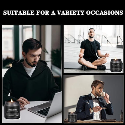 12 Pack Scented Candles for Men, Masculine Candle Gift Set with Smoky, Woody & Spiced Scents, Soy Wax Aromatherapy Candles for Home, Gifts for Him, Boyfriend