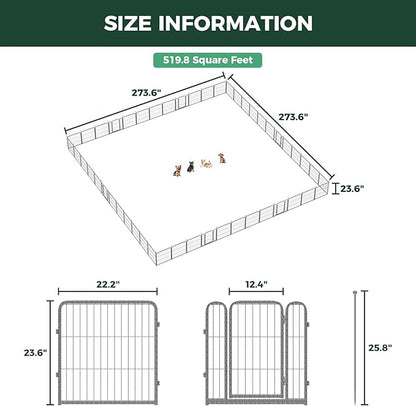 FXW Aster Dog Playpen Designed for Yard, 24inch 48 Panels