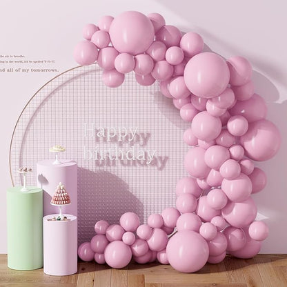 130PCS PastelPink Balloons, Latex Balloon Different Sizes 18/12/10/5 Inch, Helium Balloons with Ribbon, Party Balloon Set for Birthday Wedding Graduation Anniversary Baby Shower Decoration
