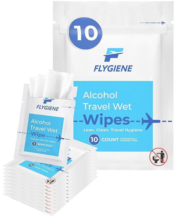 Travel Sanitizing Wipes (10 Count (1 Pack of 10))