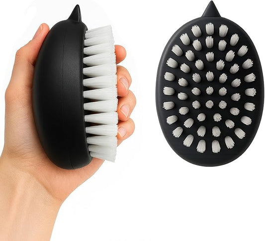 Professional Veggie Brush – Heavy Duty Root & Leafy Vegetable Cleaner , Dual-Action Potato Scrubber & Fruit and Vegetable Brush , Your Home Essentials (Black 2-Pack)