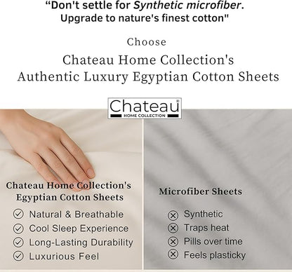 100% Cotton Sheets For King Size Bed, Certified 400 Tc Deep Pocket King Sheet Set, Elasticated Sheet & Pillowcase Sets, No Pill & Shrink, Soft & Comfy Naturally Cool & Breathable- French Blue