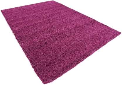 Unique Loom Solid Shag Collection Area Rug (7' 1" x 10' Rectangle, Eggplant Purple)