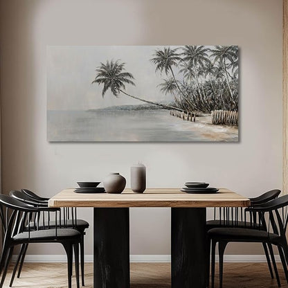 GAIDUOMAI Palm Tree Wall Art Island Picture Wall Decor Mountain Canvas Art Seascape Painting for Living Room Office Hotel Wall Hanging Decor 24x48 Inch