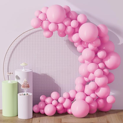 130PCS Pink Balloons, Latex Balloons Different Sizes 18/12/10/5 Inch, Helium Balloons with Ribbon, Party Balloon Set for Birthday Wedding Graduation Anniversary Baby Shower Decorations.
