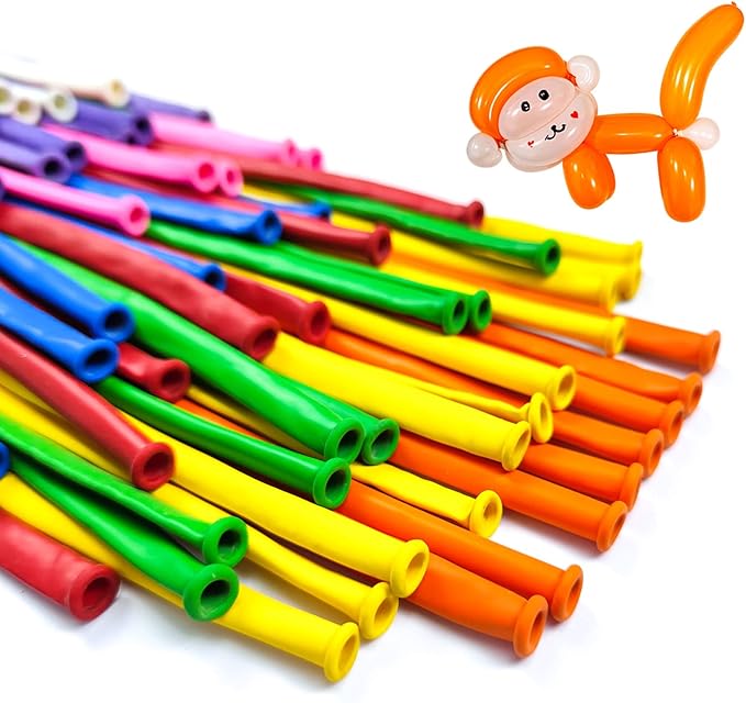 Pink 260 Long Skinny Twisting Animal Balloons, Rainbow Balloons for Animal Shapes Carnival Festival Party Supplies 100pcs