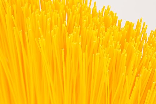 SPARTA 41083EC04 Plastic Color Coded Broom, Unflagged Bristles, Long Broom With Angled Head For Small Debris Cleaning, 56 Inches, Yellow