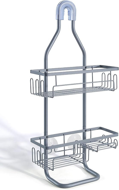 SunnyPoint Sturdy Tubing Structure Bathroom Hanging Shower Head Caddy Organizer (Standard, Grey)