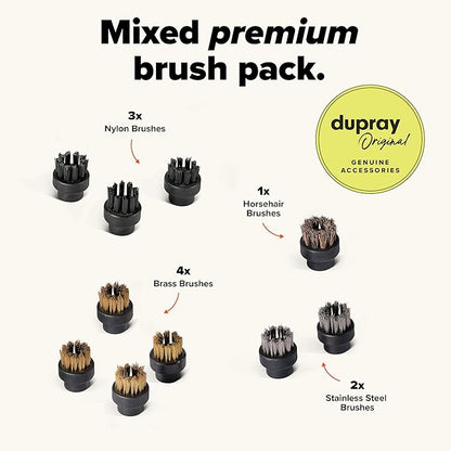 Small Brushes for Dupray Steam Cleaner (10) (Assorted Brushes)