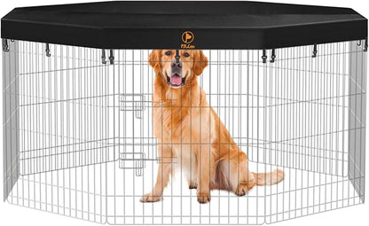 PJYuCien Mesh Top Cover - Fits 8 Panels 24 Inch Width Plastic/Metal Pet Pen Octagonal Dog Playpen (Note: Only Pen Top Cover, NO PLAYPEN!!!)