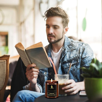 Scented Candles for Men, Vintage Oak Candle for Home, Soy Wax Candles Gift for Birthday Father's Day Thanksgiving Day Anniversary