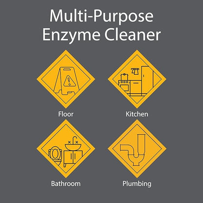 Pro-Grade Multi-Purpose Probiotic Enzyme Cleaner - Pet Stain and Odor Remover, Drain Cleaner - Powerful Cleaning & Odor Eliminating Formula For Professional & Home Surfaces - 1 Gallon