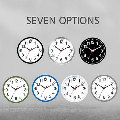 Wall Clock Modern 8 Inch Battery Operated Silent Non Ticking Small Analog Clock Decorative for Bedroom Kitchen Bathroom Office Home (Gray)