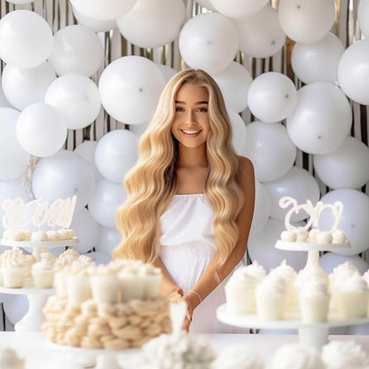 130PCS White Balloons, Latex Balloons Different Sizes 18/12/10/5 Inch, Helium Balloons with Ribbon, Party Balloon Set for Birthday Wedding Graduation Anniversary Baby Shower Decorations.