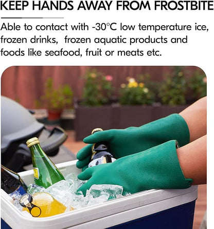 Vgo... 1 Pair Household Cleaning Gloves Infused with Fresh Rich Aromas, Lined Dishwashing, Long Sleeves Kitchen, Bathroom, Gardening, Pet Care (Dark Green, S, TP1117)