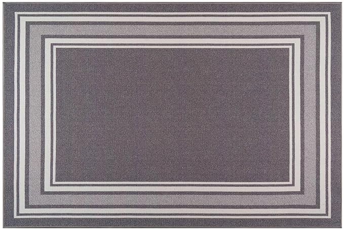 Modern Bordered Non Slip Indoor Runner Rugs for Living Room 2x3 Area Rugs for Kitchen, Rug for Bedroom, and Hallway, Stain Resistant Easy Cleaning Non Shedding Gray 2 x 3