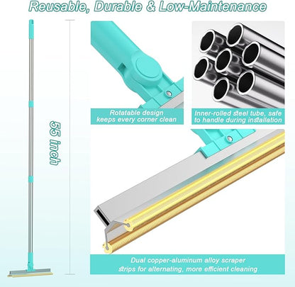 Carpet Rake for Pet Hair Removal - Reusable with Adjustable Long Handle, Dog & Cat Fur Brush & Scraper for Rugs, Floor Mats, Couches, Furniture and Car Interiors