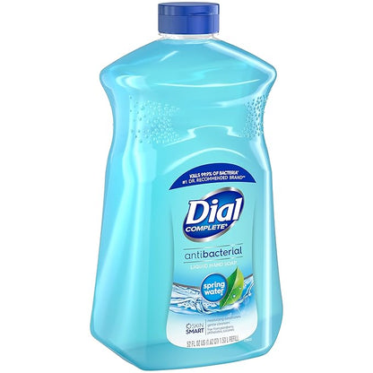 Dial Complete Antibacterial Liquid Hand Soap Refill, Spring Water, 52 fl oz (3 count) (Pack of 2)