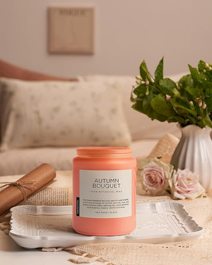M&SENSE Scented Candles Orchid Jasmine Flower Aroma Large 19.4oz Natural Soy Wax 110 Hours Burn Time Clean Non Toxic Candle Classic 2 Wicks for Birthday Holiday Gifts