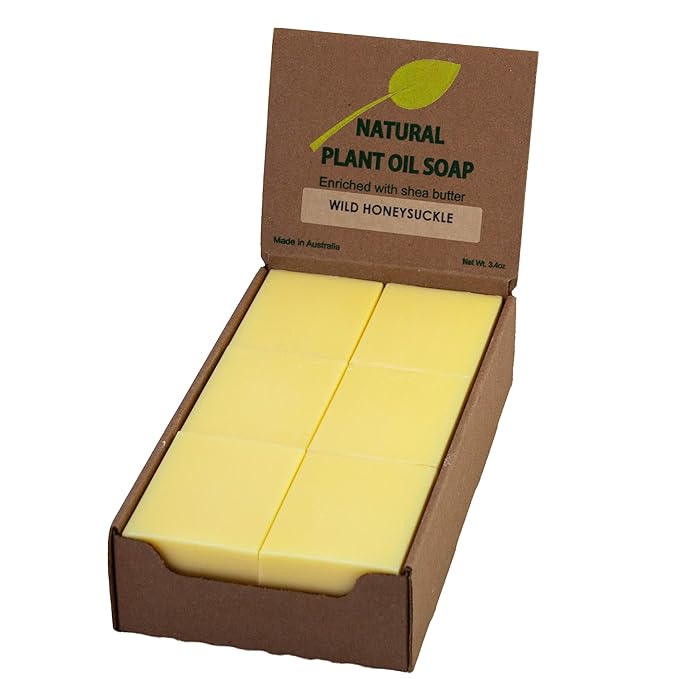 Honeysuckle Scented Natural Soap Bars (12 Bars), 3.5oz Moisturizing French Triple Milled Soap Bars Enriched with Shea Butter - Pure Plant Oil Bath & Body Bars