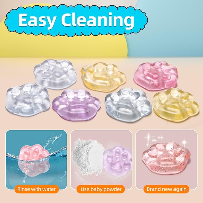 40pcs Mini Squishies Squishy Toy Cat Party Favors for Kids, Cat's paw Mochi Squishy Toys Kawaii Stress Reliever Anxiety Toys for Boys Girls, Pinata Fillers, Goodie Bag Stuffers for Toddlers Adults