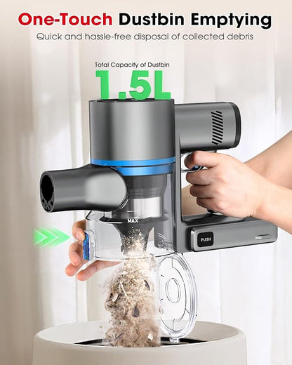 Cordless Vacuum Cleaners for Home, G26 Vacuum Cleaner, 45KPA Powerful Suction, Up to 60 Minutes, Tangle-Resistant, Rechargeable Stick Vac with Wall Mount for Pet Hair, Hardwood Floors
