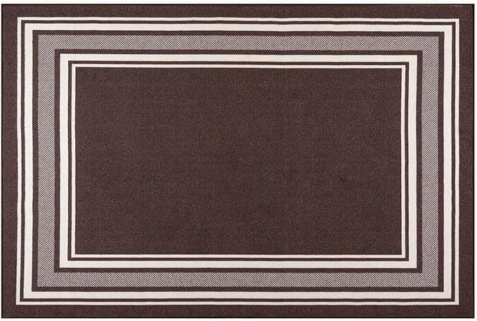 Modern Bordered Non Slip Indoor Runner Rugs for Living Room 2x3 Area Rugs for Kitchen, Rug for Bedroom, and Hallway, Stain Resistant Easy Cleaning Non Shedding Brown 2 x 3