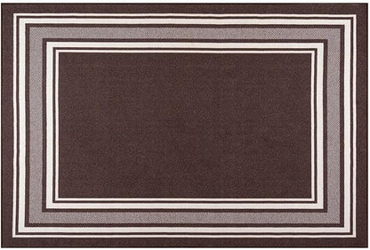 Modern Bordered Non Slip Indoor Runner Rugs for Living Room 2x3 Area Rugs for Kitchen, Rug for Bedroom, and Hallway, Stain Resistant Easy Cleaning Non Shedding Brown 2 x 3