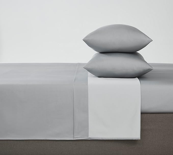 Linen Closet Luxury Cotton 1200 Thread Count Hotel Luxury 4-Piece Sheet Set, Full, Light Gray