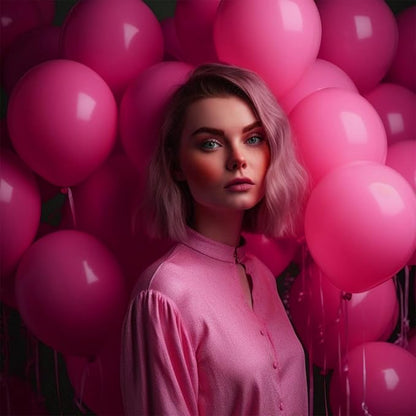 Hot Pink Balloons 12 Inch, 50Pcs Fuschia Pink Balloon Magenta Latex Balloons Matte Neon Dark Rose Pink Helium Balloons for Princess Birthday Wedding Baby Shower Valentine's Day Party Decoration