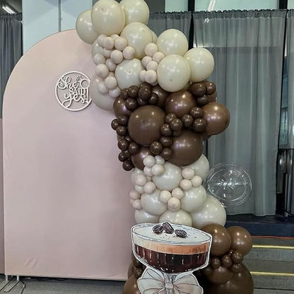 Brown Balloons, 12 Inch Coffee Brown Tan Cream Sand White Balloons for Neutral Bear Baby Shower Boho Wedding Woodland Birthday Party Decorations