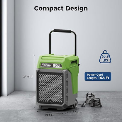 ALORAIR 170 Pints LGR Commercial Dehumidifier with Pump & Drain Hose, Fit for 2,100 Sq.Ft, Portable Industrial Dehumidifiers with Wheels for Water Damage Restore, Basement, Garage, 5 Years Warranty