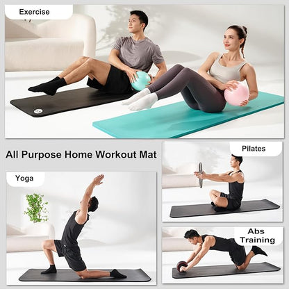 Yoga Mat Thick 1 inch Exercise Mat 76.7"x24" Workout Mats for Home Gym, Non-slip Yoga Mat for Women Men, with Carrying Yoga Bag