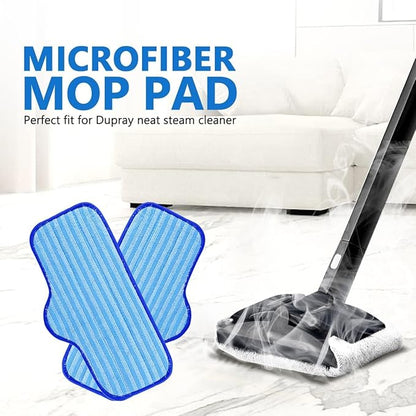 KEEPOW 10 Pack Microfiber Mop Pads Compatible with Dupray Neat Steam Cleaner McCulloch MC1275 and Steamfast SF-275/SF-370
