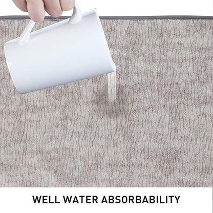 Bath Mats 24x17 Non-Slip Absorbent Bathroom Rug, Quick Dry Machine Washable Shower Tub Mat with Rubber Backing, Soft Floor Carpet for Bathroom Decor Bark Light Gray