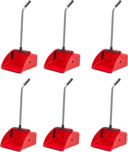 Amazon Basics Jumbo Lobby Dustpan - 6-Pack, Red